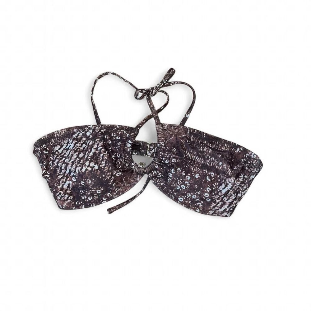 Brown Boho Resort Summer Padded Bikini Top SZ XL NWT